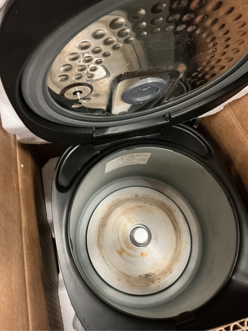 Condition photo showing As Is for COSORI Rice Cooker 10 Cup, 24h Keep Warm, Non-stick Ceramic Inner Pot, 18 Functions Fuzzy Logic Rice Maker with Stainless Steel Steamer Basket, Sauté, Slow Cooker, Black