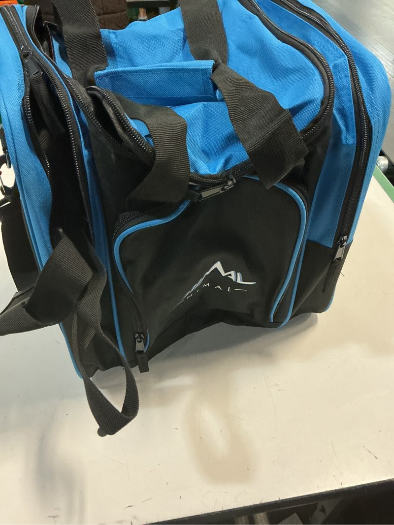 Condition photo showing As Is for Himal Bowling Ball Bag for Single Sphere - Bowling Ball Tote Bowler's Bag with Padded Sphere Holder - Fits Bowler's Shoes Up to Mens Size 14 Blue