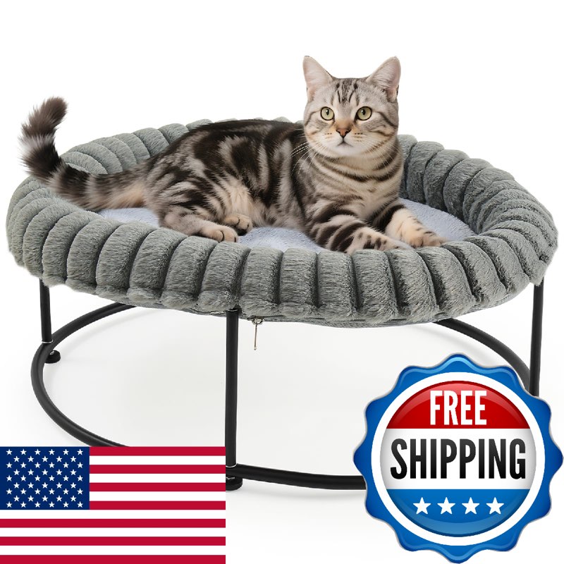 sunhoo elevated cat bed for indoor cats raised kitten hammock large high puppy c