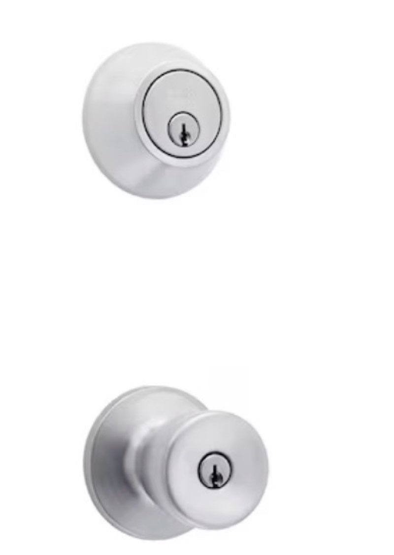 RELIABILT Gallo Stainless Steel Exterior Single-Cylinder Deadbolt and Keyed Entry Door Knob
