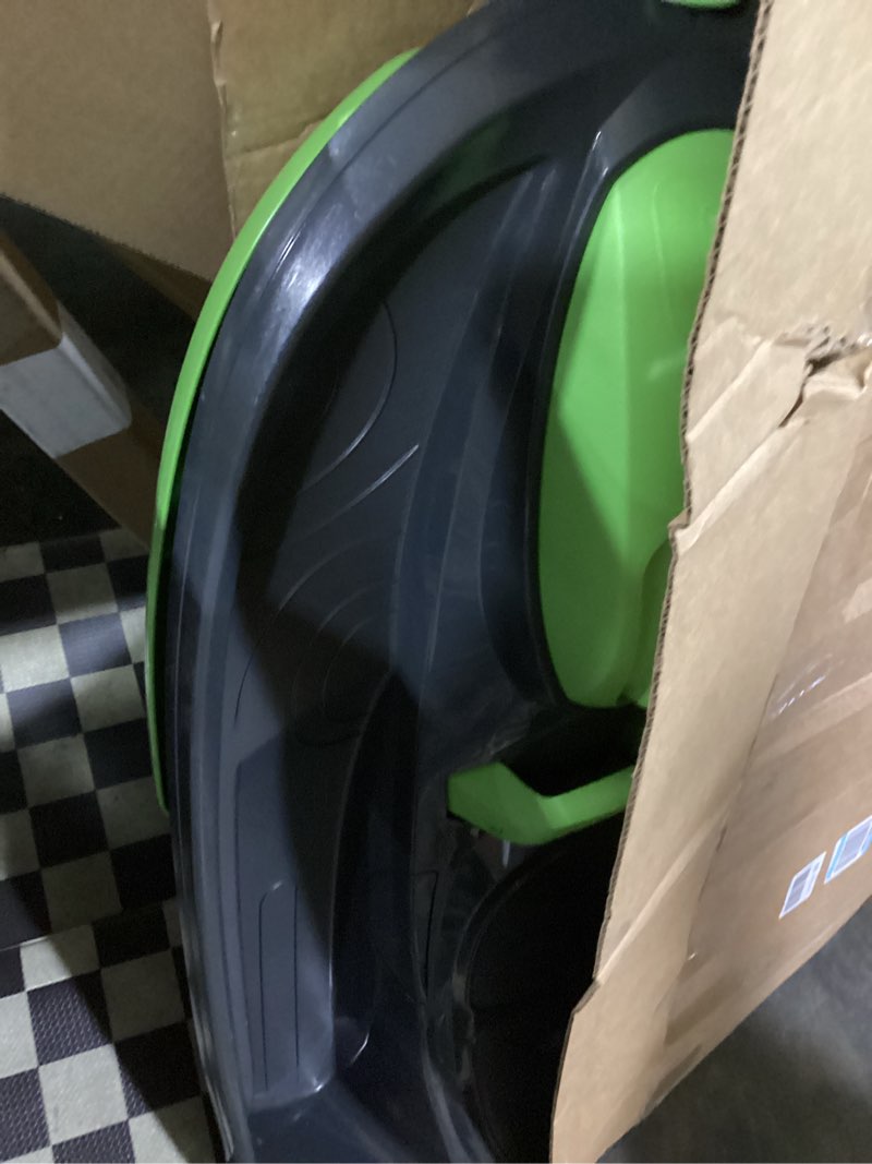 Condition photo showing Good Condition for Snow Sled for Kids, Adults - Toboggan Sled, Easy Turning Steering Wheel, Anti-Slip Seat, Pull Up Brake, Durable Plastic Sled, Lightweight, Snow Sleds, Age 3+ 260 lbs Mystic Green Snow Sled