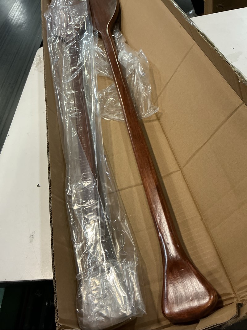 Condition photo showing New/Like New for silipull 2 pcs 2.5-4ft wooden canoe oar paddle, 30-48'' solid pine paddle canoe, for kayak small boat water sports home wall decoration gift for outdoor enthusiast 4 ft classic blades walnut