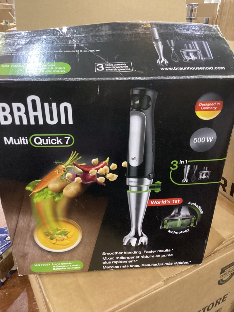 Braun MultiQuick 7 3-in-1 Immersion Blender with Food Processor – Powerful Handheld Electric Stick Blender - Emulsifier for Chopping, Beating & Whisking - Ideal for Soup, Puree, Smoothies & More