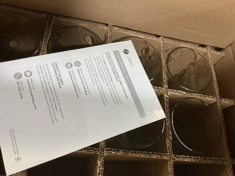 Condition photo showing New/Like New for Libbey Reno Patterned Tumbler Glasses, 16-ounce, Set of 8