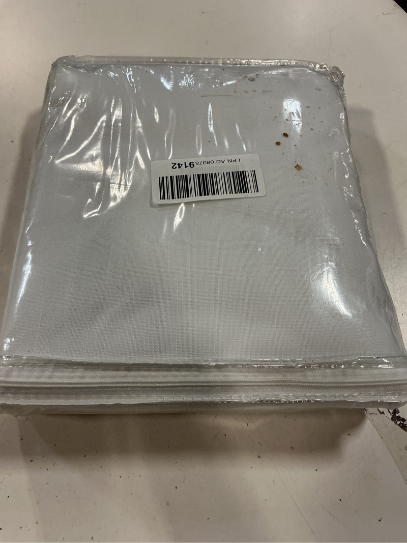 Condition photo showing Good Condition for White Blackout Curtains 72 Inch Length 2 Panels Set Linen Textured Thermal Insulated Room Darkening Curtains for Bedroom Living Dining Room Back Tab Rod Pocket Modern Farmhouse Home Window Decor White 52"W x 72"L (Pack of 2)