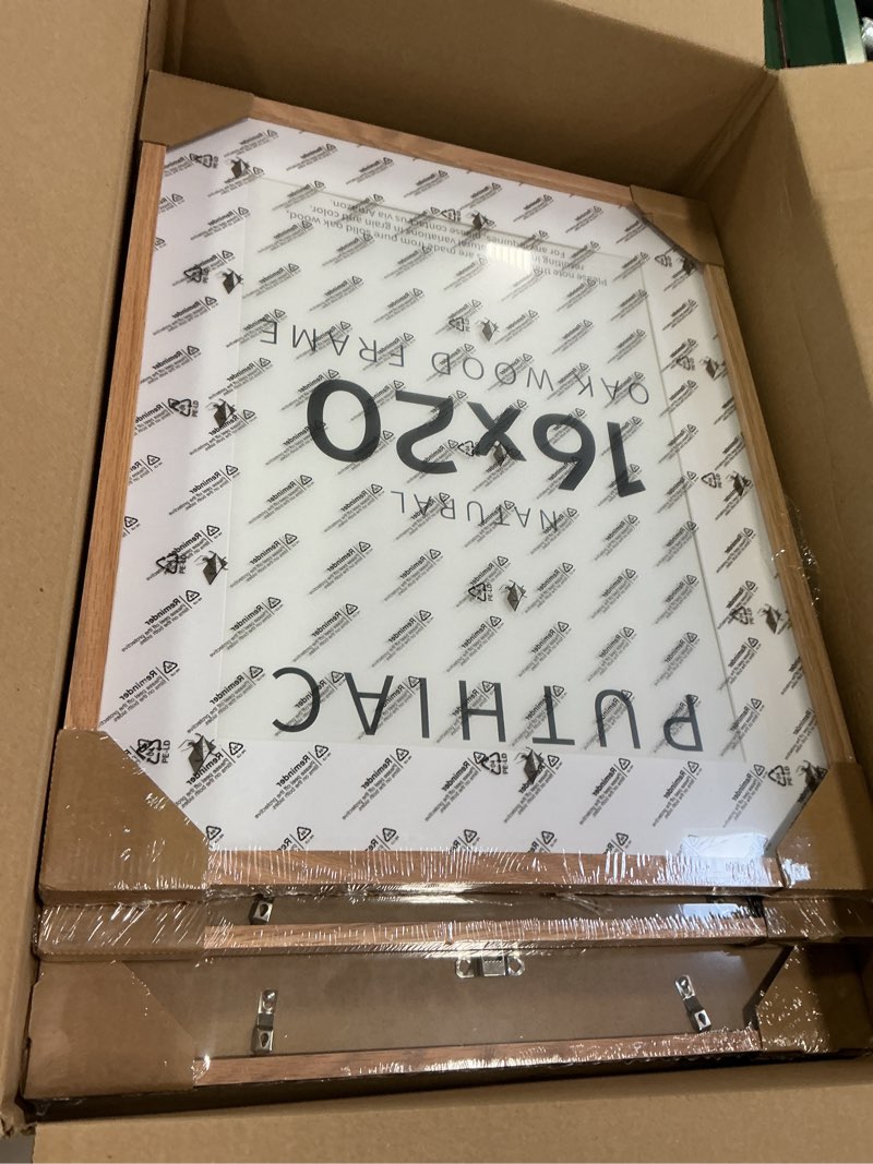 Condition photo showing Good Condition for puthiac 11x17 Black Oak Wood Picture Frame - With Mat 8x12