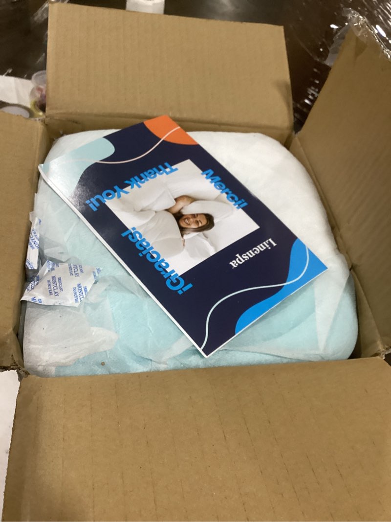 Condition photo showing New/Like New for linenspa memory foam mattress topper, full size - 2 inch gel infused memory foam - plush feel - cooling and pressure relieving - certipur certified full 2 inch classic gel