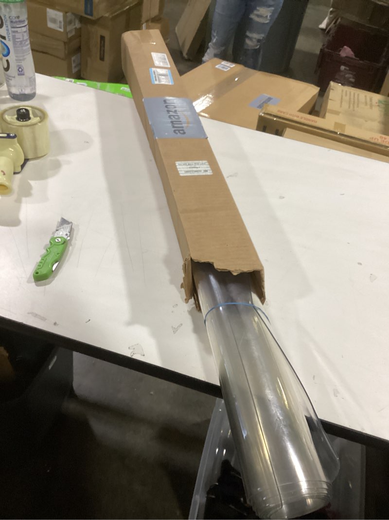 Condition photo showing Good Condition for Clear Table Protector 35.4 x 70.9 Inch, 2mm Thick Plastic Table Cover, Waterproof PVC Clear Table Cover Protector, Desk Protector Mat, Writing Desk Pad for Desktop, Coffee & Dining Room Table 35.4" x 70.9" (Rectangular) Crystal Clear 2mm