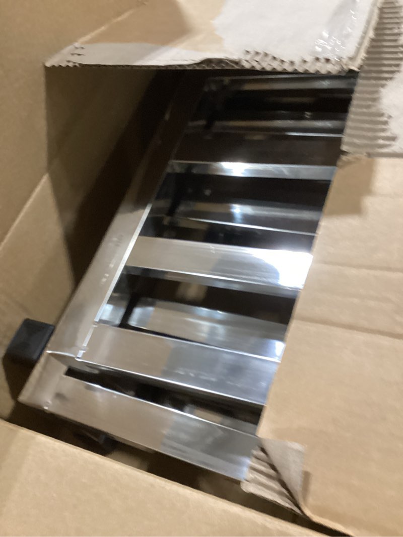 Condition photo showing Good Condition for 3 Pack Dunnage Rack 13.8" x 13.8" Stainless Steel Dunnage Rack 2000+ Pound Capacity 3.9" Off the Floor Commercial Food Service Storage Rack in Restaurants Kitchens Garages Vehicles