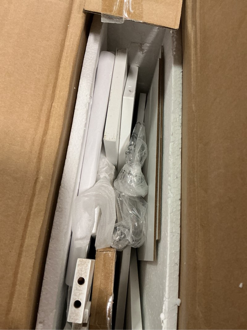 Condition photo showing Good Condition for ChooChoo Bathroom Medicine Cabinet with Mirror, Modern Mirror Cabinet with LED Lights, Bathroom Wall Cabinet with Adjustable Shleves, Towel Bar, White