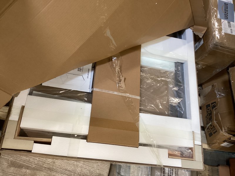 Condition photo showing As Is for GETPRO Frameless Pivot Shower Door 30 in. W x 72 in. H Swing Single Small Shower Door with 1/4 inch Tempered Glass Panel Adjustable Right Hinged Bathroom Door for Shower Matte Black Hardwares Matte Black 30"W x 72"H Right Hinged