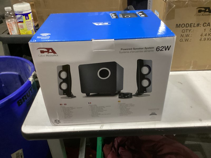 Condition photo showing New/Like New for Cyber Acoustics CA-3610 2.1 Multimedia Speaker System with Subwoofer, Perfect Computer Speakers for PC or Mac, Great for Music, Movies, and Gaming 2.1 62W