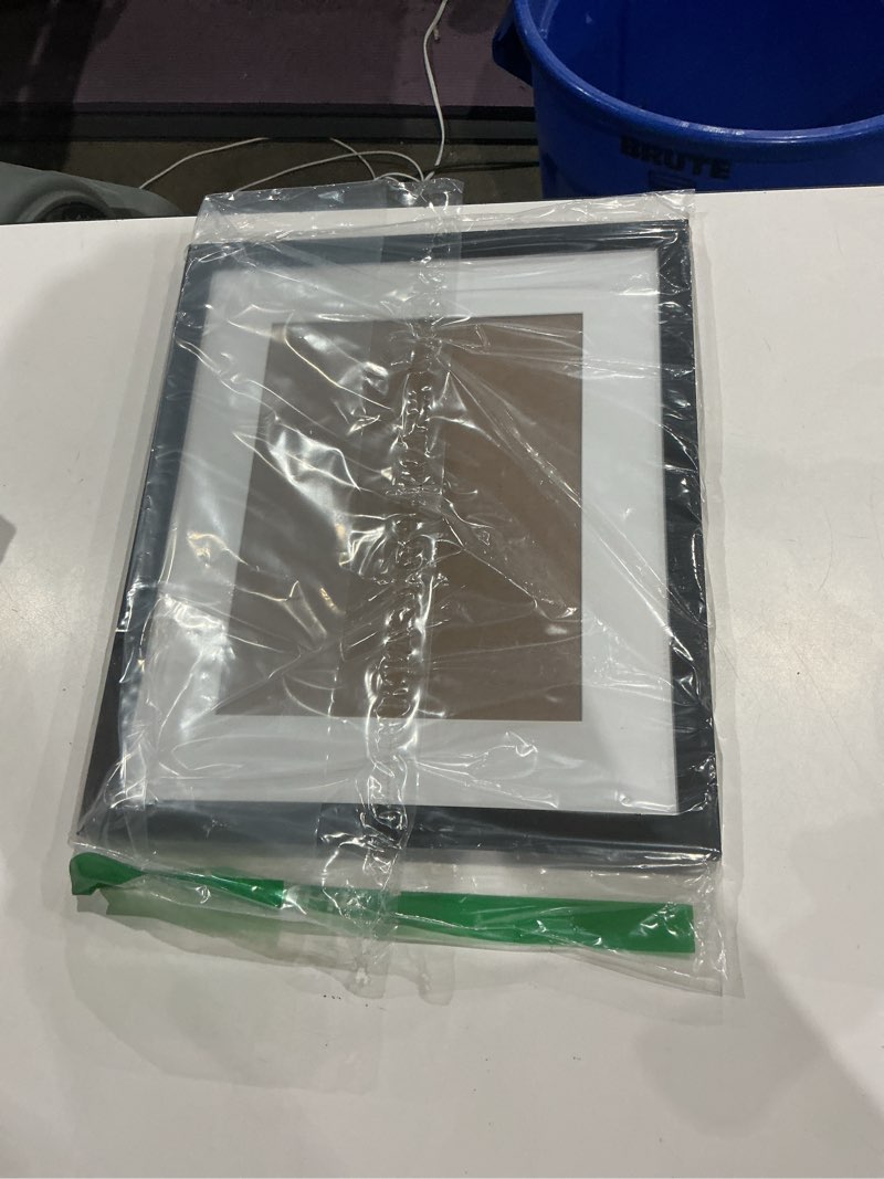 Condition photo showing As Is for upsimples 10x12 picture frame, display pictures 7x9 with mat or 10 x 12 without, wall hanging photo frames, black, 1 pack black 10x12