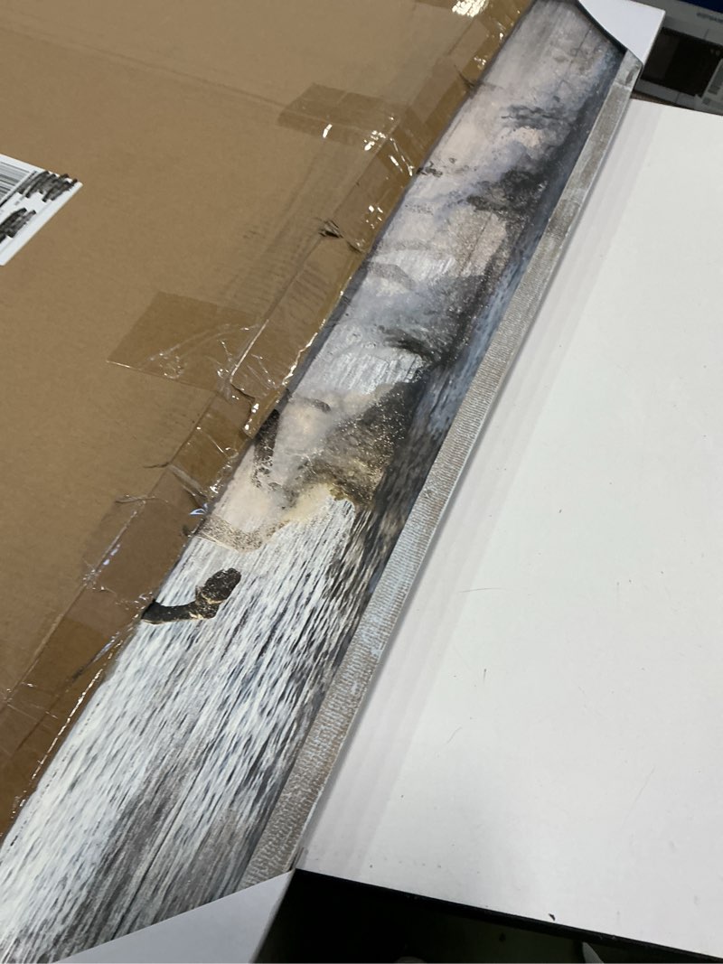 Condition photo showing Good Condition for Horse Pictures Wall Art Framed: Running Animal Horses Print on Textured Natural Wood with Handcrafts Rustic Sturdy Framed Artwork for Farmhouse Decor (40'' x 20'' x 1 Panel)