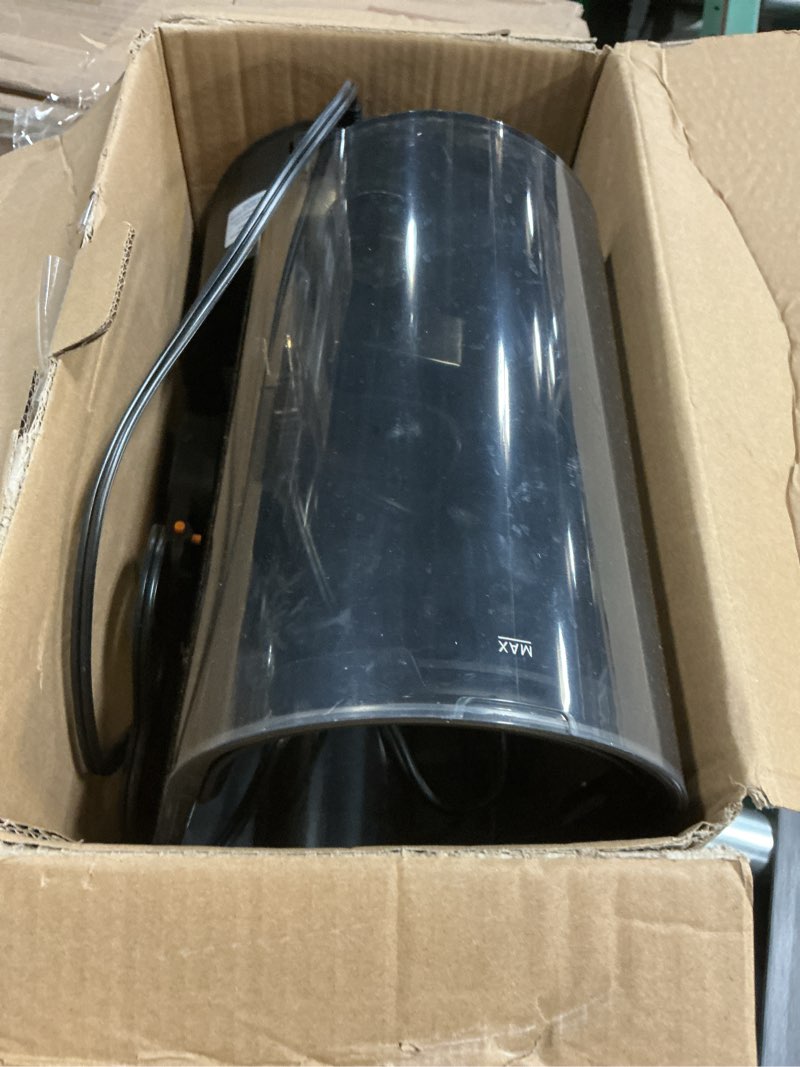 Condition photo showing As Is for dreo 6l humidifiers for bedroom, smart warm & cool mist for large room, 60hr quiet runtime for baby, plant, humidity sensor, indicator light, 12h timer, google/alexa, black