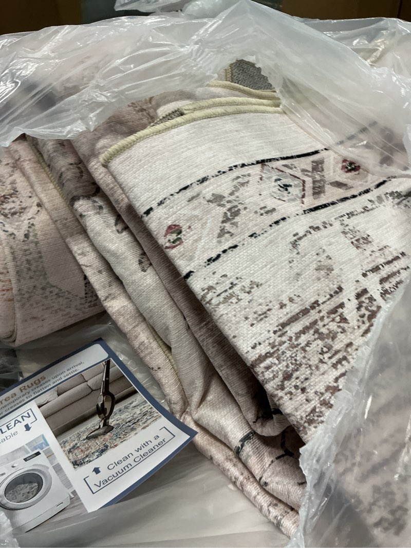 Condition photo showing As Is for Rugshop Geometric Boho Perfect for high Traffic Areas of Your Living Room,Bedroom,Home Office,Kitchen Area Rug 7'10" x 10' Gray 7'10" x 10' Grey