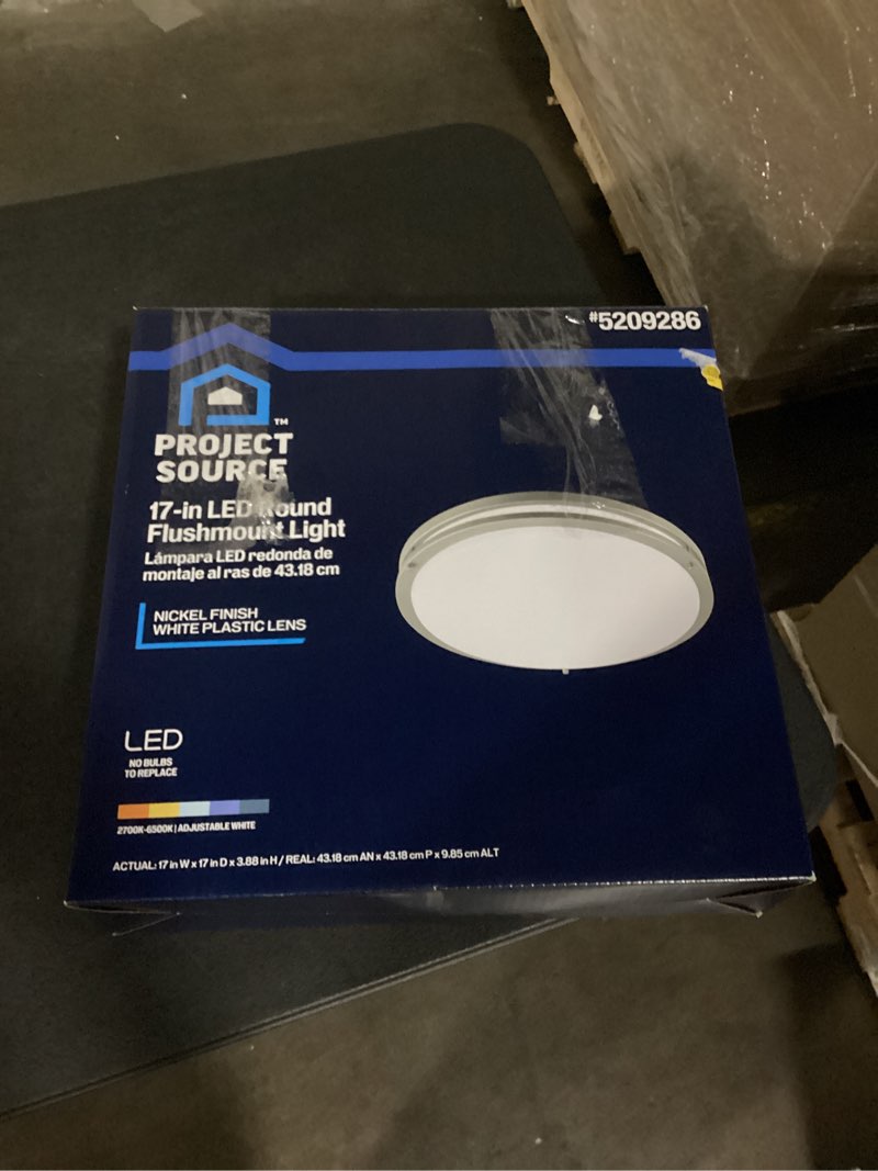 Condition photo showing Good Condition for  project source 17-in brushed nickel indoor 1 -light led tunable white flush mount light with plastic