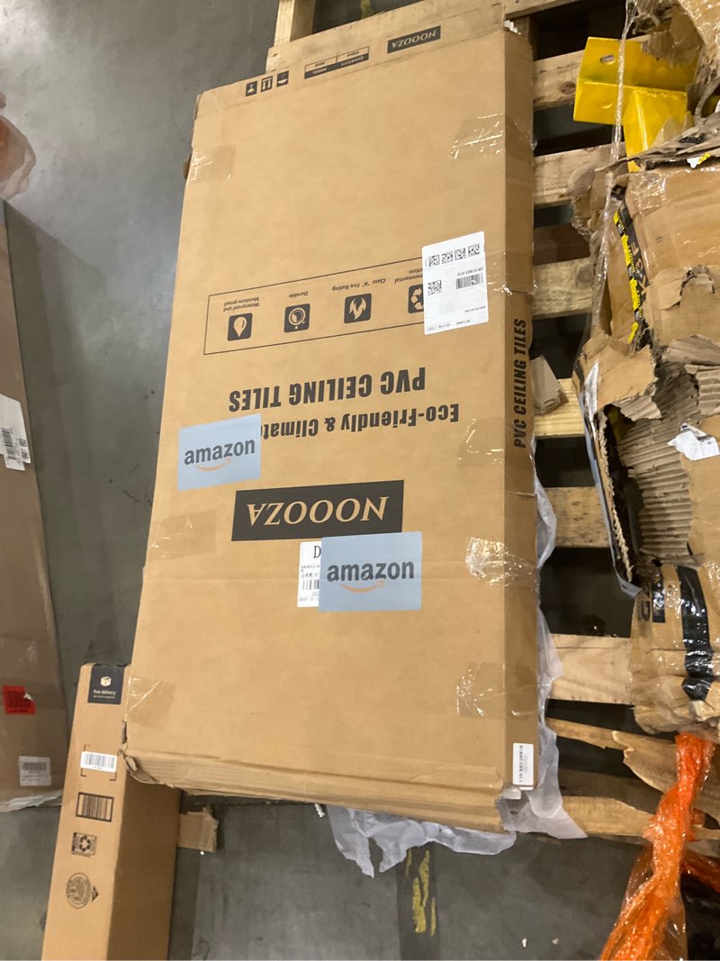 Condition photo showing As Is for 2ft x 4ft Drop Ceiling Tiles?Smooth White PVC Ceiling Panel 24 x 48in. Waterproof, Washable and Fire-Rated - Reusable - High-Grade PVC to Prevent Breakage-Package of 10 Tiles White 2ftx4ft