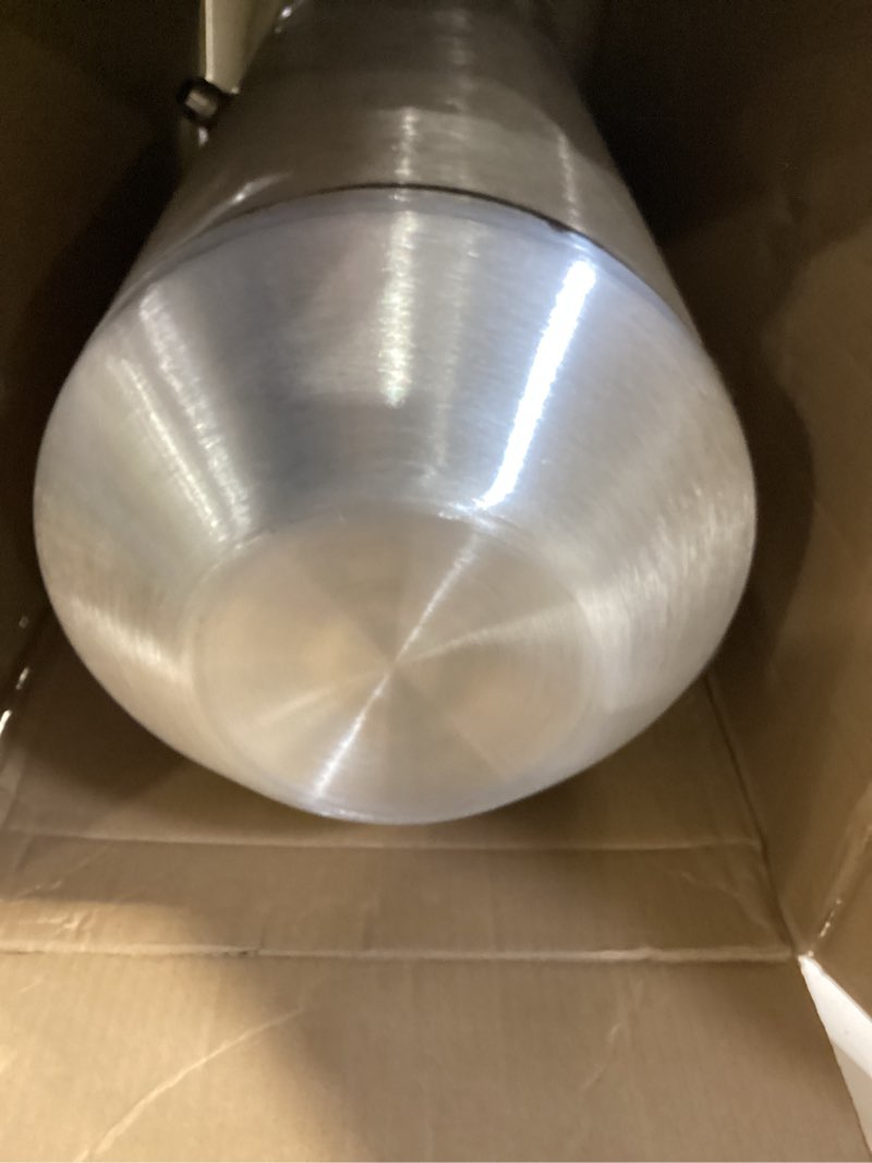 Condition photo showing As Is for jsd 10 gallons 10"x30" aluminum spun fuel tank / round gas tank end fill 3/8" npt outlet