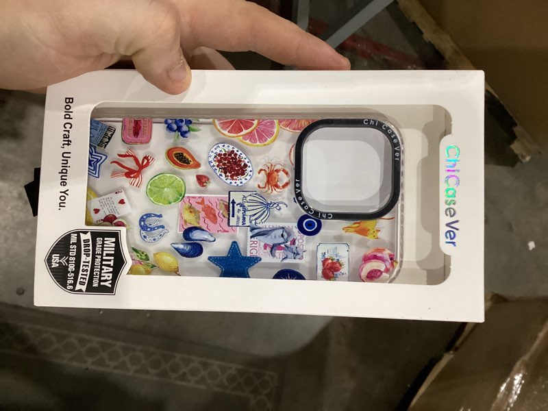 Condition photo showing New/Like New for for iPhone 13 Mini Case, Coastal Fruit Collage Pattern with Lucky Charms, Military-Grade Drop Protection, Boho Y2K Soft Slim TPU Protective & Camera Protection for Women Girls iPhone 13 Mini BuleArtCut