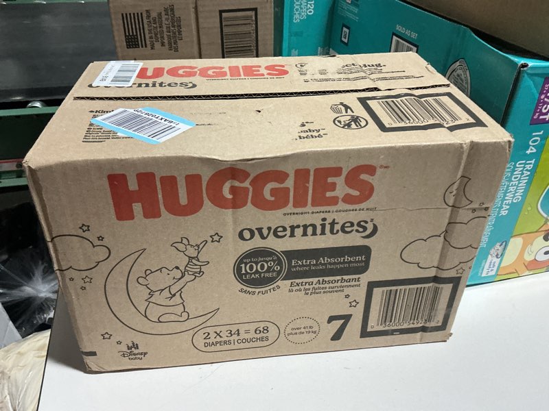 Condition photo showing New/Like New for huggies overnites diapers econ+ pack - size 7 - 68ct