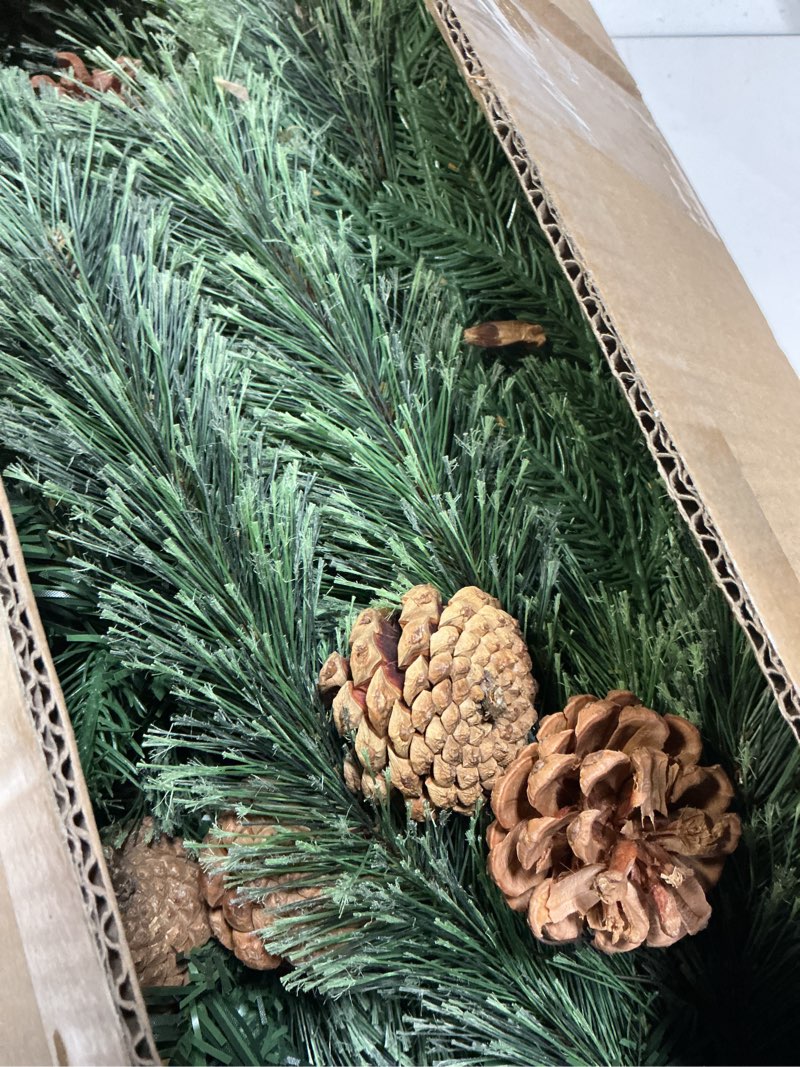 Condition photo showing New/Like New for 2 Pack 4 Ft Christmas Entrance PE Tree in Gold Pot Base, Douglas Fir Potted Xmas Realistic-Feel Tree with 80 White & Colored Lights, Timer, 12 Modes Battery Powered for Porch Front Door Xmas Decor 2 Pack 4 Ft Potted Christmas Tree