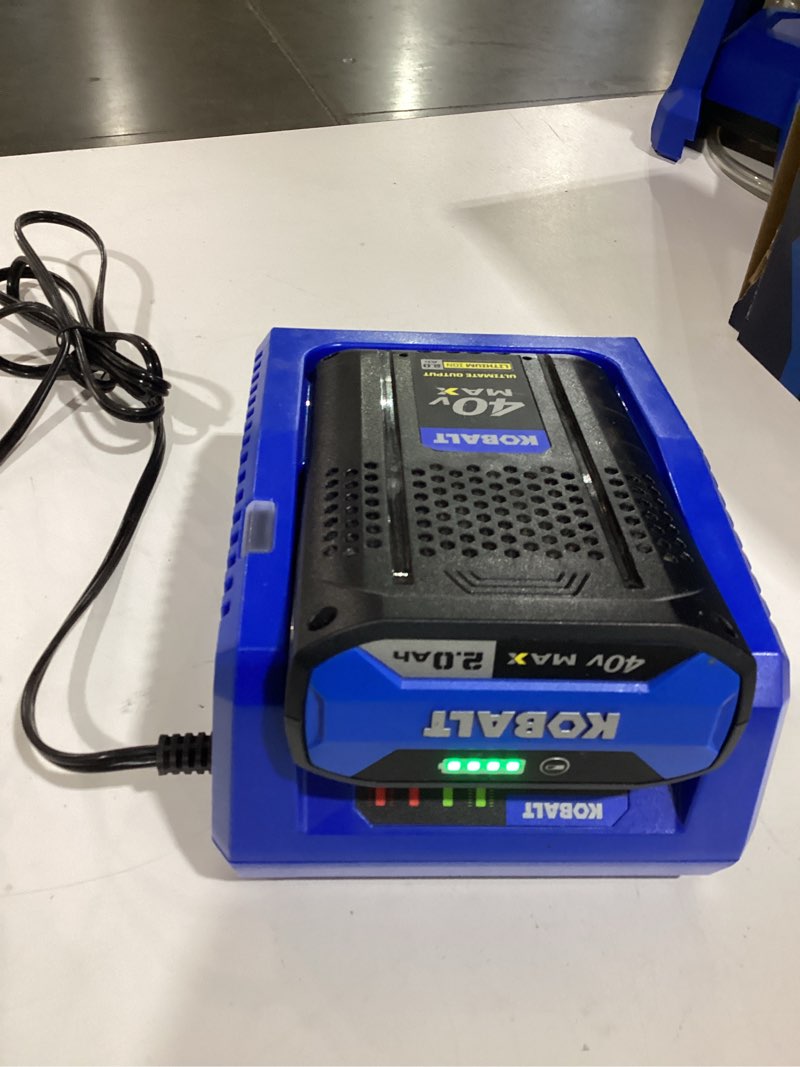 Condition photo showing Good Condition for kobalt 50v max 2.0 ah battery and charger
