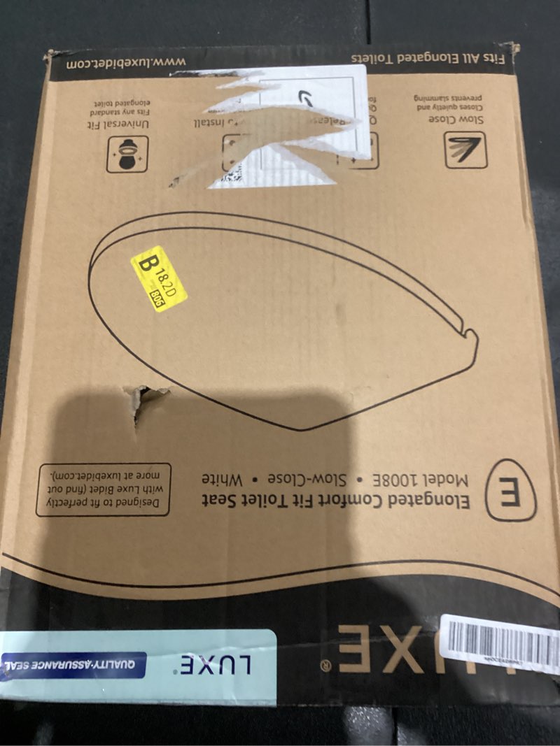 luxe ts1008e elongated comfort fit toilet seat with slow close, quick release hinges, and non-slip b