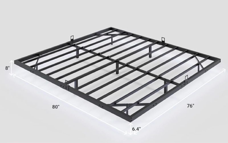 Floating Bed Frame with LED Lights, Modern Platform Queen Bed Frame with Mattress Slide Stopper, Easy Assembly, No Box Spring Needed, Noise Free