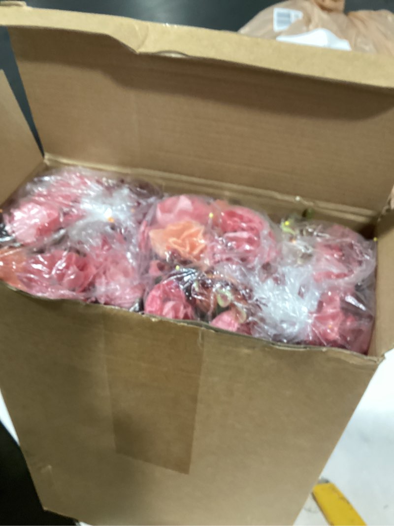 Condition photo showing Good Condition for Geosar 16 Pcs Rose Artificial Flowers Fake Flowers Bouquet 21 Heads Silk Faux Floral Bundles with Stem for Home Bridal Wedding Arrangements Table Centerpieces Party Decor (Pink) Pink 16