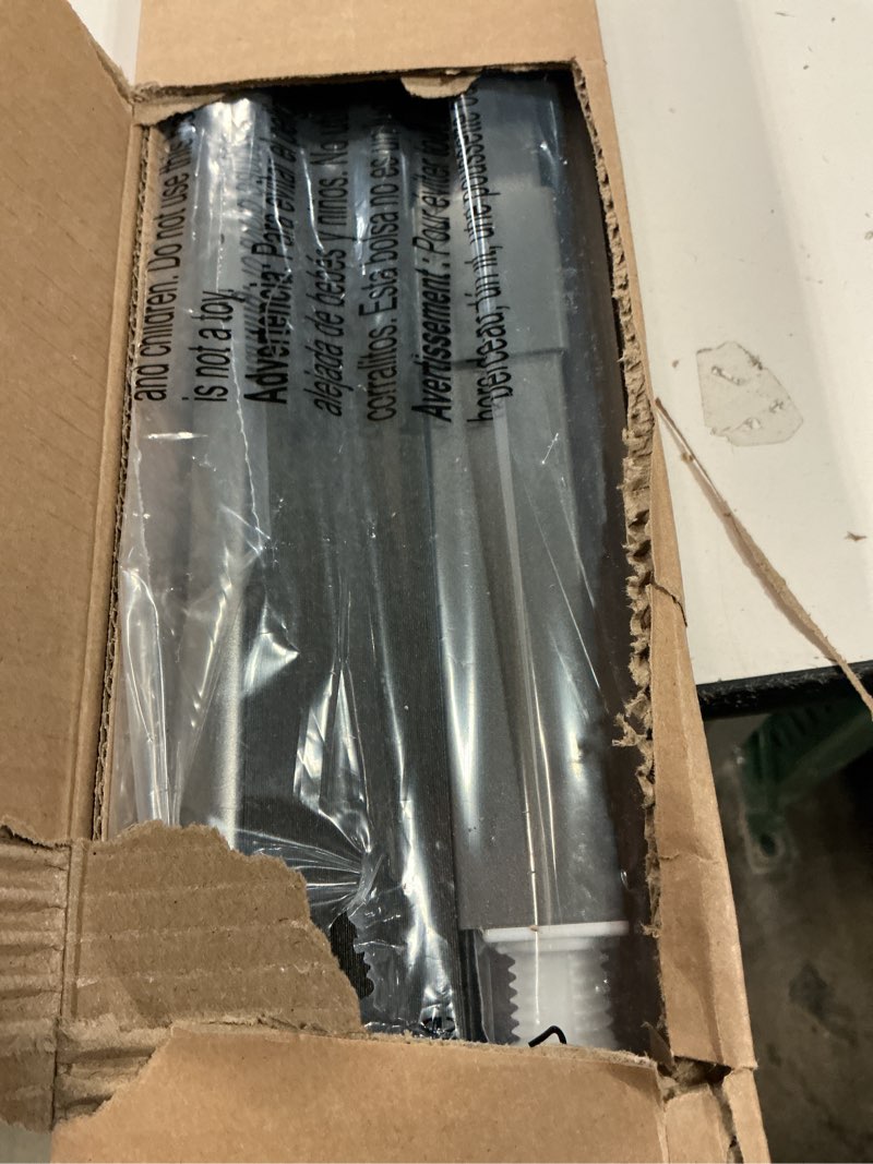 Condition photo showing As Is for LazBlinds Cordless Cellular Shades, No Tools No Drill Blackout Honeycomb Shades Pleated Blinds for Windows, 26'' W x 48'' H, Midnight Black Blackout-midnight Black 26'' W x 48'' H