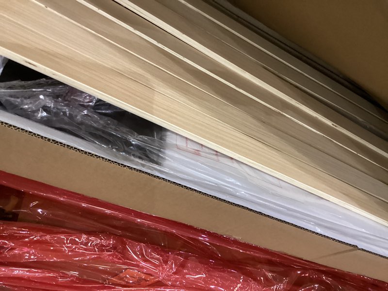 Condition photo showing Good Condition for Twin Size Platform Bed Frame for Kids, Linen Upholstered Headboard & Wooden Slats Support, Noise-Free Mattress Foundation/No Box Spring Needed/Easy Assembly, Boys Girls Bed,Bedroom Furniture Grey Twin