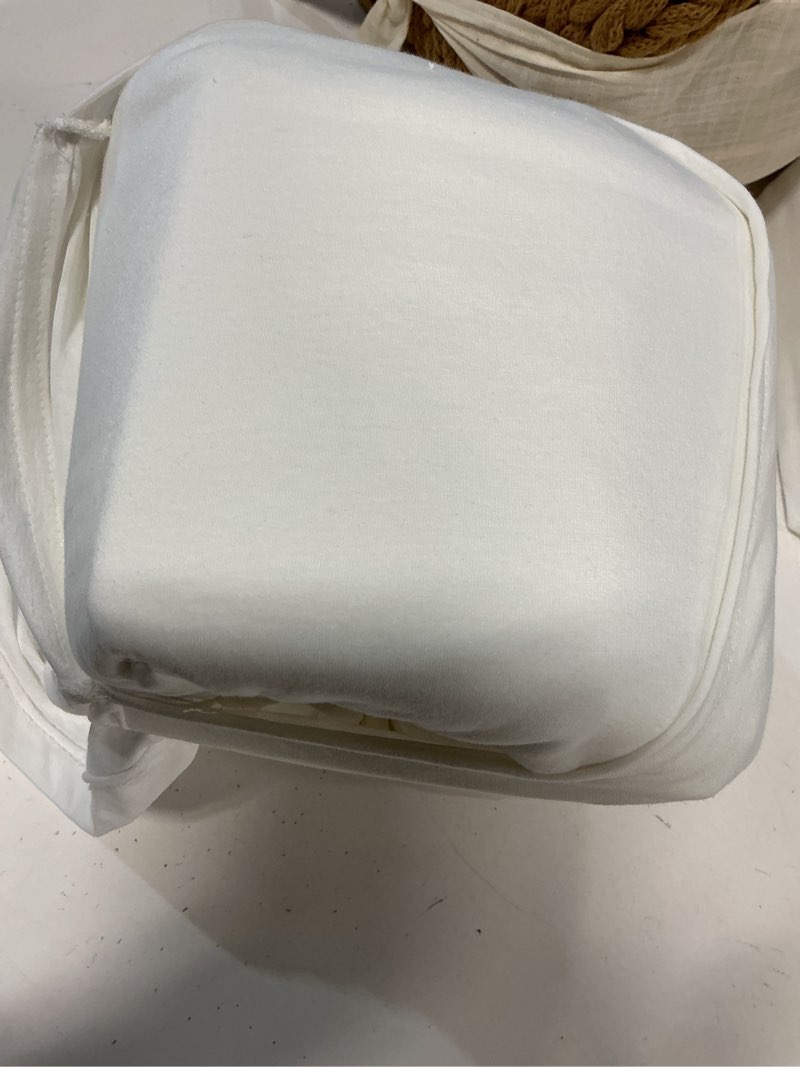 Condition photo showing Good Condition for king cotton jersey sheet set white - threshold™: knitted, oeko-tex certified, includes 4 pieces, fits up to 17" mattress