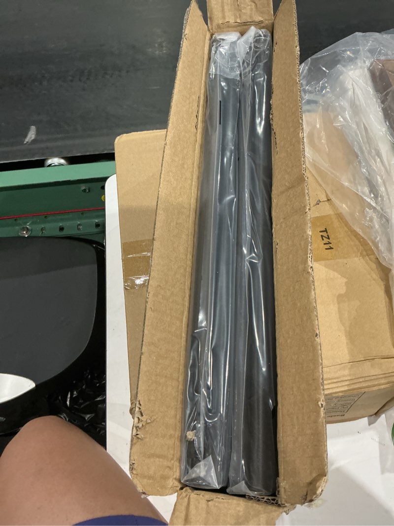 Condition photo showing Good Condition for 2 pack industrial curtain rods for windows 66 to 120 inches, blackout wrap around curtain rod, for indoor and outdoor, 5/8 inch diameter, 65 to 120 inches, black 65-120 inch black