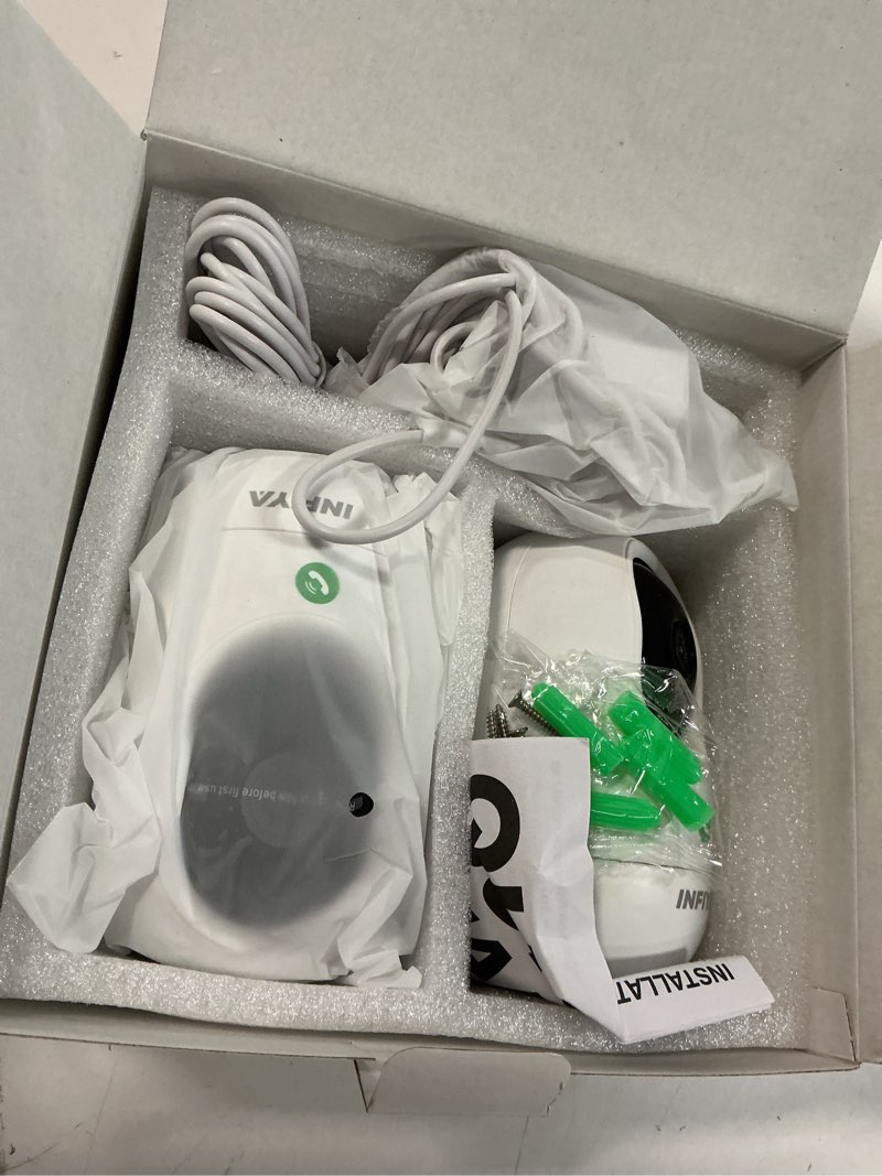 Condition photo showing Good Condition for 2k security camera indoor-360 cameras for home security and one-tap call, elderly/cat/baby/nanny, motion alert, intelligent tracking, 2.4ghz wifi only, work with alexa/google home, k7 2pack 2.4g-2k-2pack