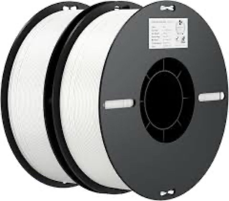 creality filament for 3d printer, 0.069 inch pla filament, 4.4 lbs pack for 3d printing, tangle-free ender polylactic acid filament, strong adhesion and protruding performance, accuracy +/- 0.001 in (white and white, pack of 2