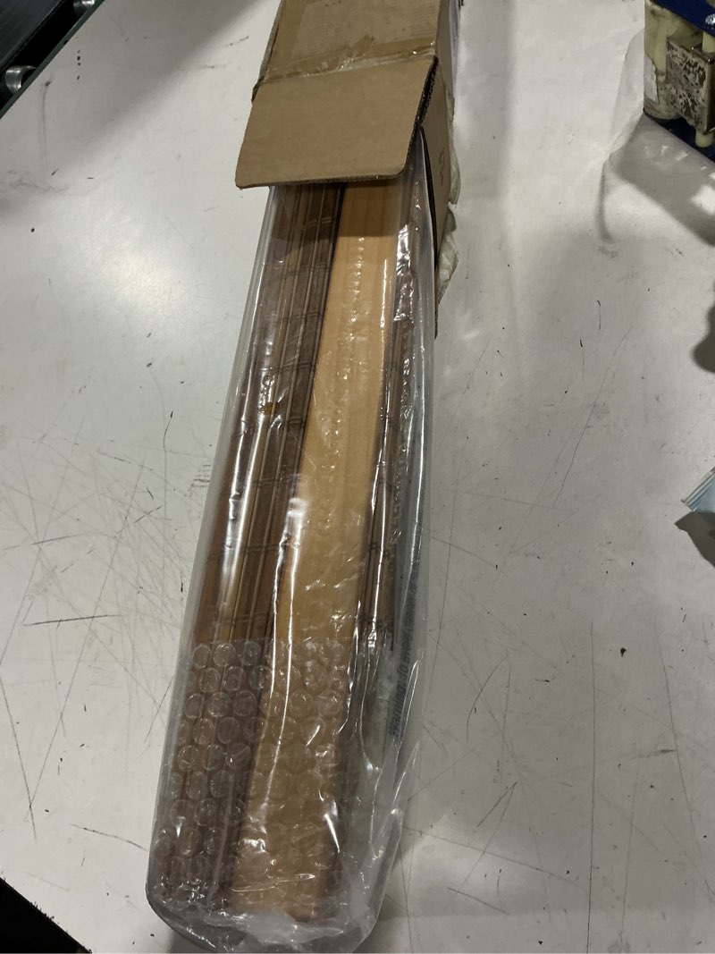 Condition photo showing Good Condition for lazblinds no drill bamboo roman shades, 38" w x 64" h, malay oak | cordless light filtering natural wood blind, privacy protection, room darkening bamboo blinds for windows malay oak 38"w x 64"h