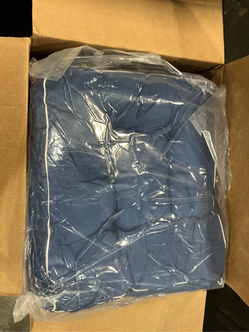 Condition photo showing Good Condition for juexica 4 sets outdoor patio cushions high back outdoor chair cushions rocking chair cushion waterproof indoor patio fastness chair pads with ties for seasonal indoor home office (navy blue) navy blue 16 x 16 x 3.5