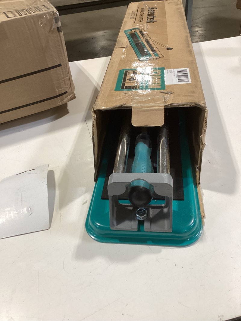 Condition photo showing Good Condition for Seeutek 17 inch Manual Tile Cutter - Professional Porcelain Ceramic Tile Cutter, Double Rails Design with Tungsten Carbide Cutting Wheel, Easy to Use 17inch Blue