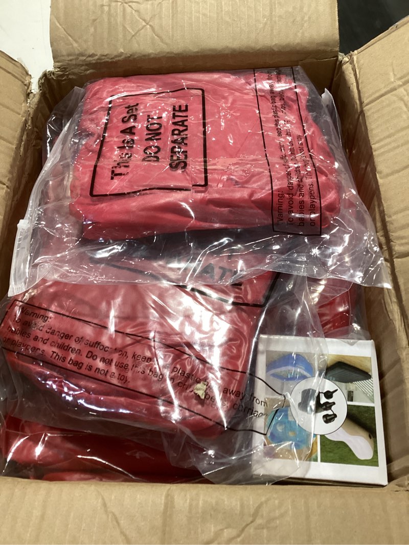 Condition photo showing As Is for Realspring 9 Pcs Bean Bag Chairs for Adults Inflatable Chairs with Electric Air Pump,Blow up Couch Folding Portable Inflatable Couch Lazy Sofa for Reading Living Room Camping (Red) 9 Red