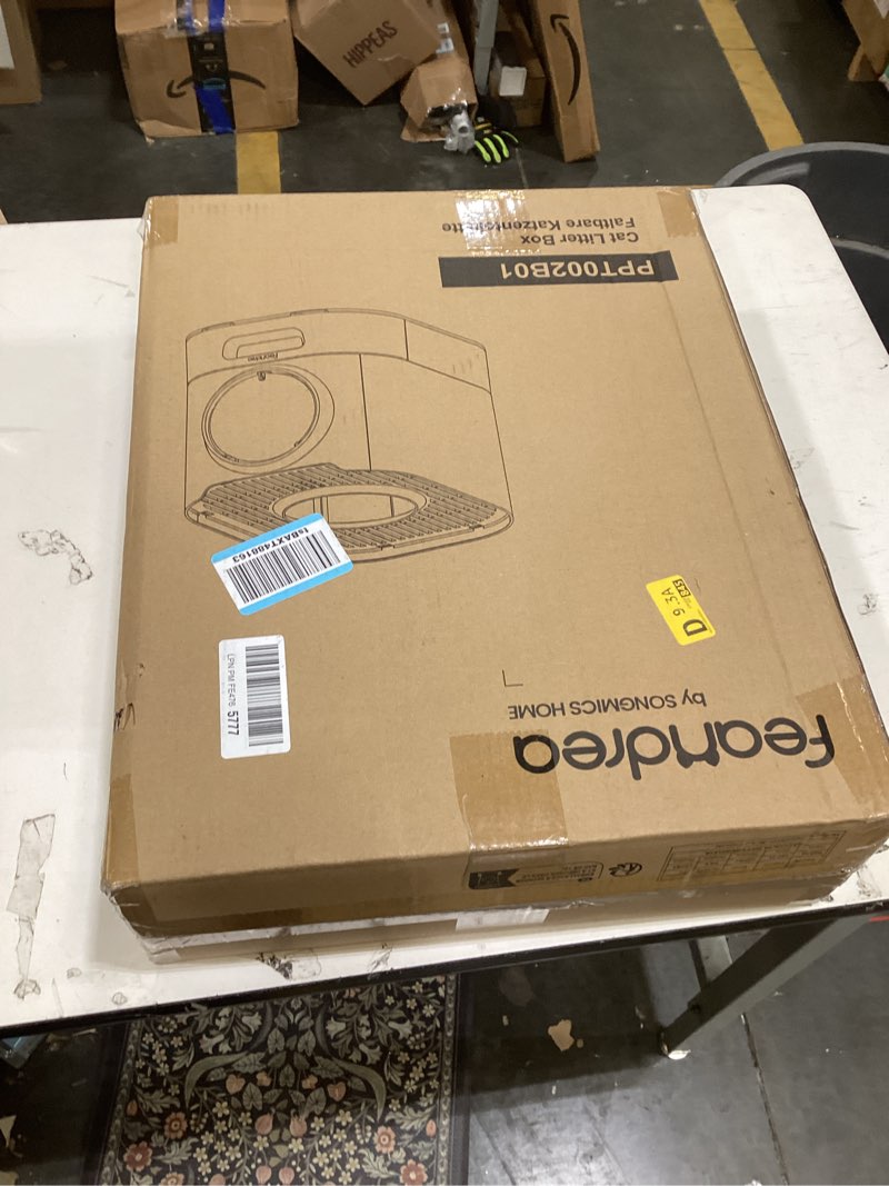 Condition photo showing New/Like New for Feandrea Cat Litter Box with Lid, XL Enclosed Litter Box with Slide-Out Tray, Scoop, Brush, Anti-Tracking, for Cats of Different Sizes, Dove Gray and Slat Gray UPPT002B01 21.3"L x 16.9"W x 15.7"H Dove Gray + Slat Gray