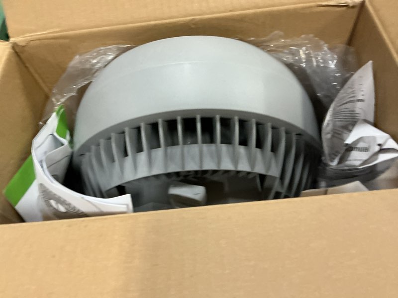 Condition photo showing New/Like New for holmes blizzard 3-speed air circulator fan, 90° adjustable tilt, removable grill, gray, 14086