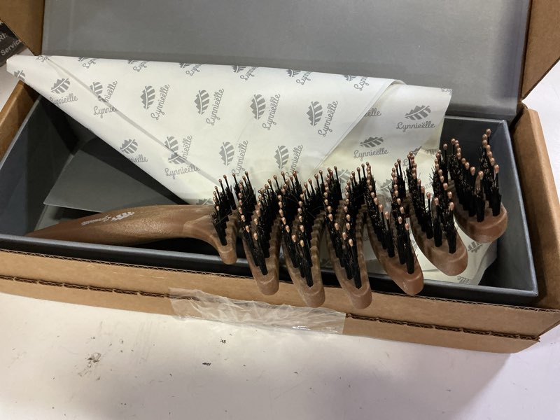 Condition photo showing As Is for boar bristle hair brush for fine hair - ultimate smoothing vented detangler wet brush for women, gentle scalp massage, a great gift beige