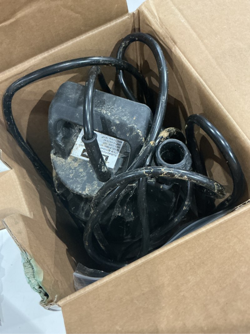 Condition photo showing As Is for utilitech 1/6-hp 115-volt 25-gpm thermoplastic submersible utility pump