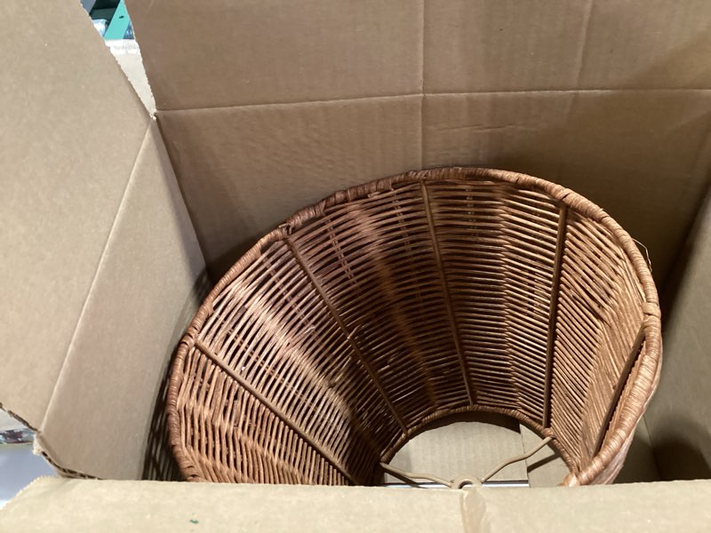 Condition photo showing Good Condition for empire natural rattan spider lamp shade handwoven indonesian rattan, large woven lampshade for table & floor lamps, boho decor (5.9" top × 9.8" bottom × 7.9" slant)