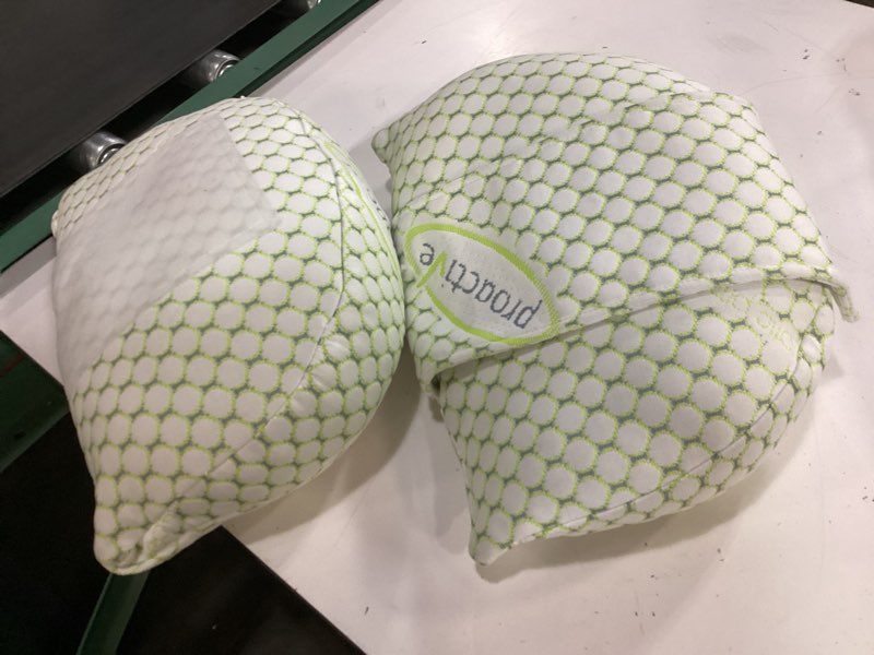 Condition photo showing As Is for pregnancy pillow for pregnant women – comfortable maternity pillow for side sleepers, supports back, belly, hips, and legs, with removable & adjustable cover green regular