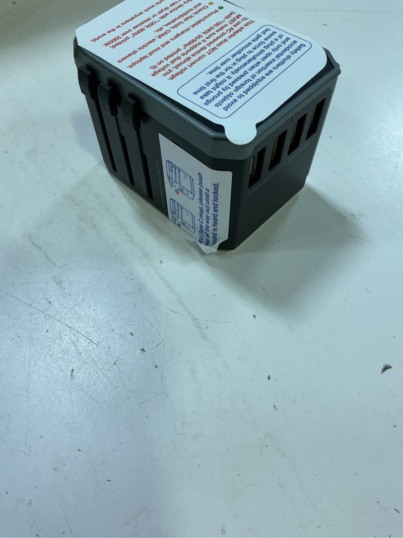 Condition photo showing Good Condition for epicka universal travel adapter, european travel plug adapter (not a voltage converter) - international power adapter worldwide charger with usb-c & 4 usb-a ports, travel essentials (ta-105, grey) 1 grey