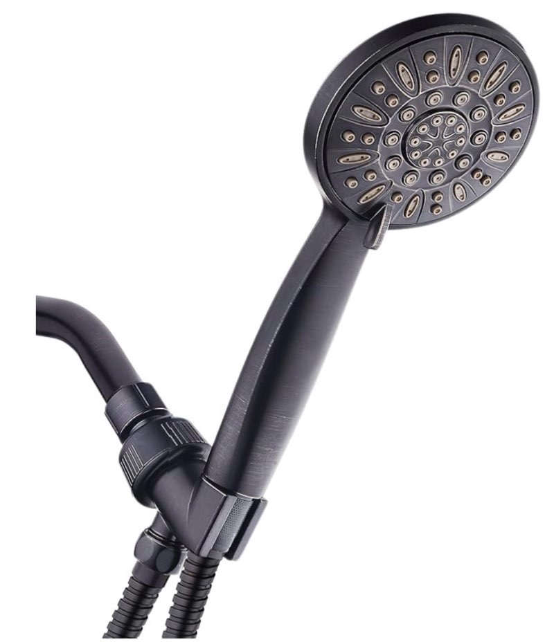 AquaDance High Pressure 6-Setting Oil Rubbed Bronze 4" Handheld Shower with Hose, The Ultimate Showe