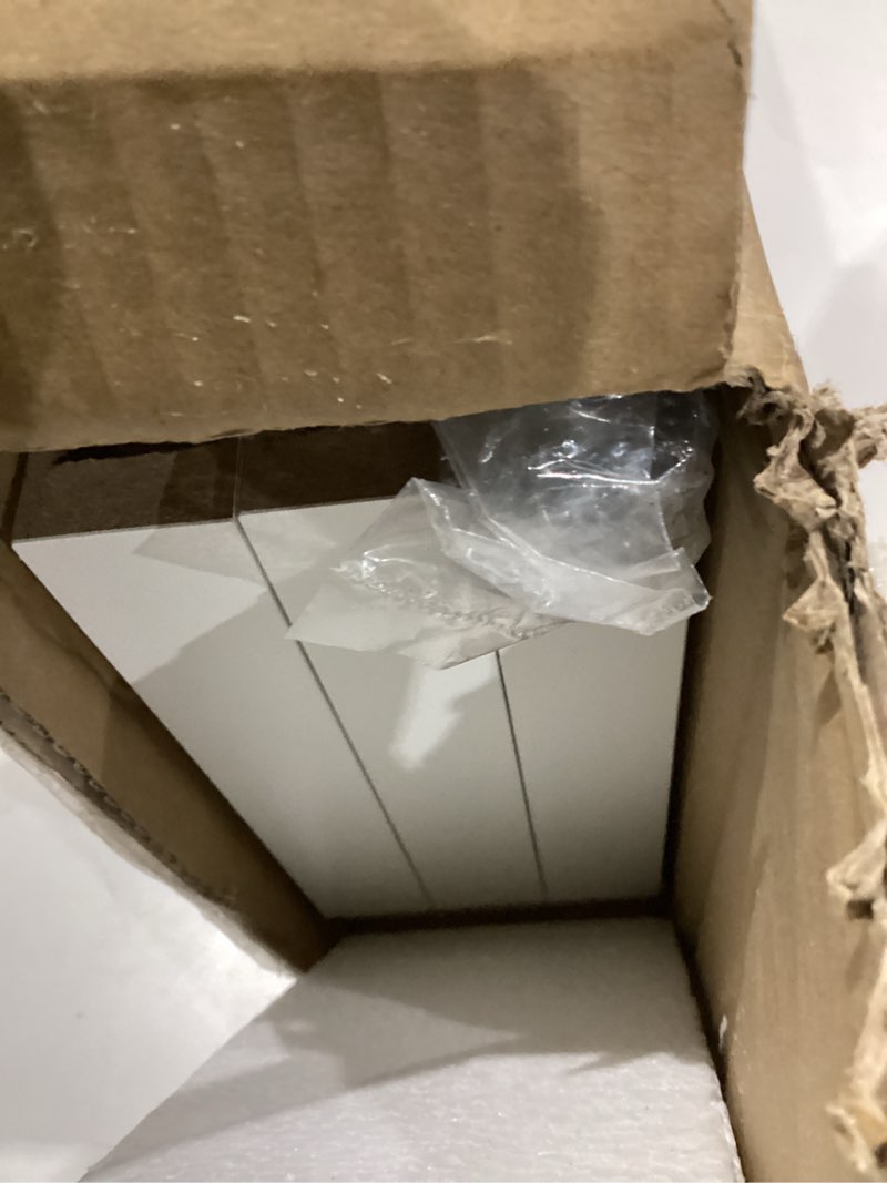 Condition photo showing Good Condition for Floating Shelves for Wall, White Wood Wall Shelf Set of 3, 24" Wall Mounted Floating Shelf for Kitchen, Living Room, Bedroom, Bathroom Storage, Book Shelf for Wall Home Decor, Frame Display