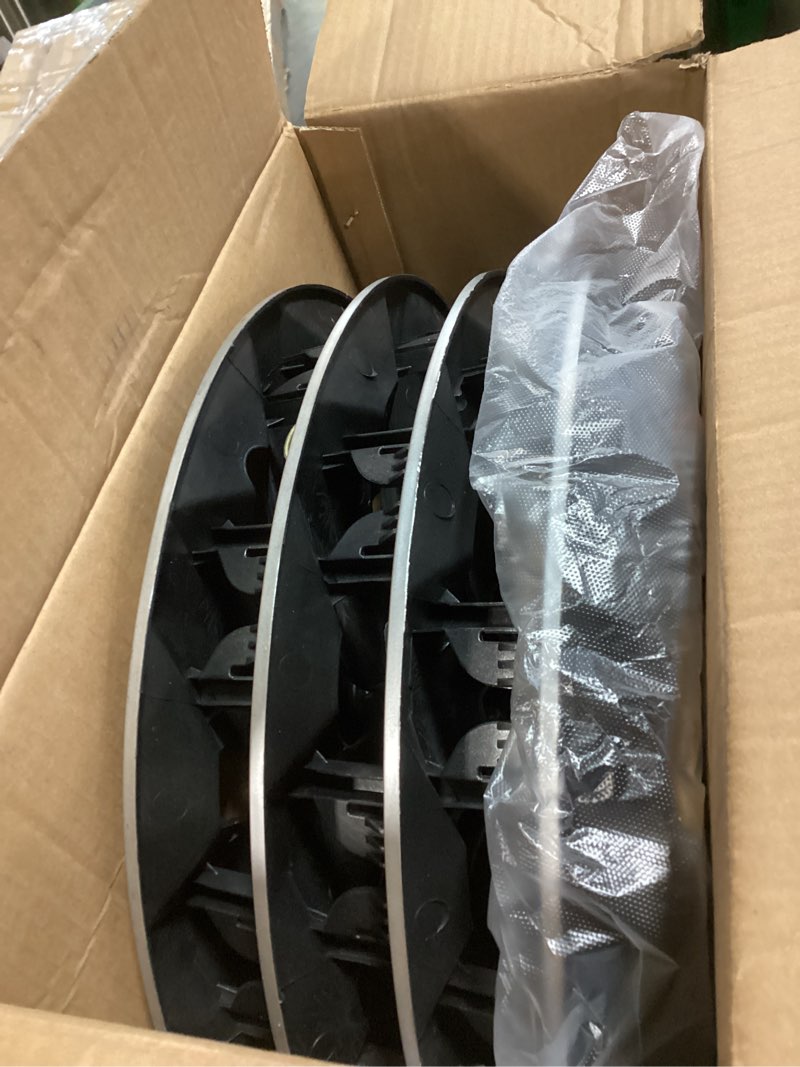 Condition photo showing Good Condition for Hubcap Wheel Covers Replacement Size R15 Hub Caps Universal-Fit Steel Wheel Rims Cover ABS Tire Cap for Most Cars Trucks Sedans SUV -Set of 4?15-inch?Silver-Black? TT-Silver-Black 15-inch